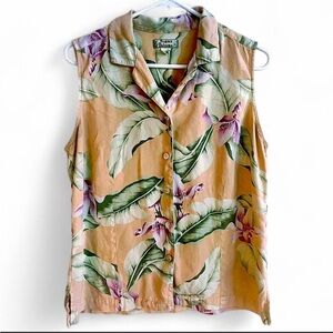 90s Tommy Bahamas aloha shirt tank top sleeveless size L